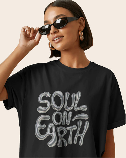 🌍 SOUL ON EARTH — Oversized Unisex T-Shirt